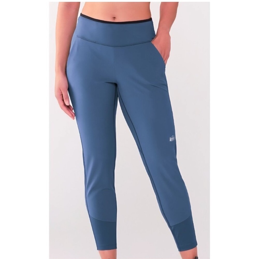 NWT REI Co-op Swiftland Hybrid Running Pants Leggings 1X Steel Blue Grey Active